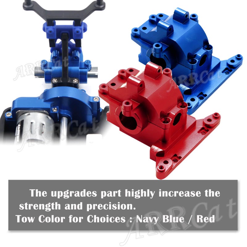 ARRCat Alloy Differential Housing Bulkhead Front & Rear Upgrades for 1/18 LaTrax Teton Desert Prerunner Rally SST  Replace #7530 (Red) - Image 4